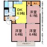 ボナール45 3DKの間取り