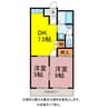 コーポサンライズ 2DKの間取り