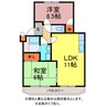 アプローズＢ 2LDKの間取り