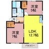 ソレーユ曙 2LDKの間取り