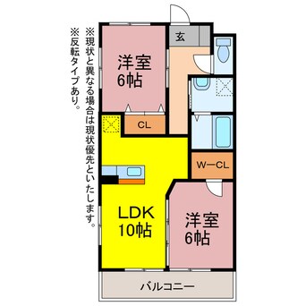 間取図 ブロードタウン神野A、B、D