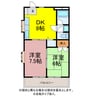 ハイツ宝２ 2DKの間取り