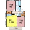 リビングタウン下地 2DKの間取り