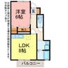 ローズコートJからさわ 1LDKの間取り