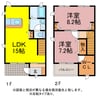 グランドヒルズ 2LDKの間取り