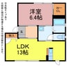 リバーサイド（ひばり館A) 1LDKの間取り