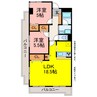 レジデンス円六 2LDKの間取り
