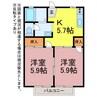 fragrance中林 2Kの間取り