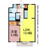 クレア一本木 1LDKの間取り