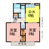 サンハイム一色 2DKの間取り