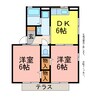 サンハイム一色 2DKの間取り