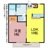 ルミエール山田 1LDKの間取り