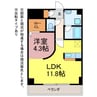vivre柱 1LDKの間取り