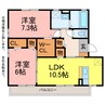 セジュールオオバ 2LDKの間取り