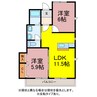アネシスＣ・Ｄ・Ｅ 2LDKの間取り