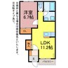 グリーンハイツ 1LDKの間取り