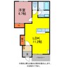 グリーンハイツ 1LDKの間取り