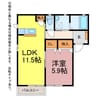 ガーデンパレス神野Ⅰ 1LDKの間取り