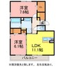アルカンシエル 2LDKの間取り