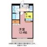 スプリングス 1Kの間取り