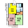 タウニィ吉川 2DKの間取り