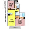 グライヒハイト 2LDKの間取り