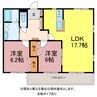 クレール弐番館 2LDKの間取り