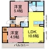 アヴェク・トワ 2LDKの間取り