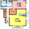 カーサ　フェリーチェⅠ 1LDKの間取り