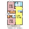 ヴェルドミール（豊岡町） 2LDKの間取り
