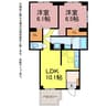 サンテ・エクセラン 2LDKの間取り