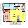 オアシス牛川Ⅱ 1LDKの間取り