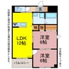 メゾンユマニテ 2LDKの間取り