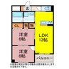 メゾンユマニテ 2LDKの間取り