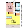 ブロードタウン神野ⅡＢ・Ｅ棟 1LDKの間取り