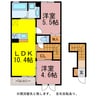 プランドールⅦA棟 2LDKの間取り