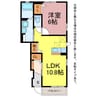 クオーレⅠ 1LDKの間取り