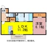 オアシス西小鷹野 1LDKの間取り