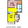 D-roomやまはC棟 1LDKの間取り