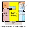 コンフォート桜 1LDKの間取り