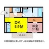 レールサイドコート花中 1DKの間取り