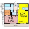リシュドール鷹丘 1LDKの間取り