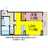 D-square　湊町Ⅰ・Ⅱ 1LDKの間取り