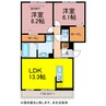 ファミール駅西 2LDKの間取り