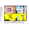 ヴィラ胡蝶 1LDKの間取り