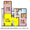 D-squareつつじが丘Ⅰ 2LDKの間取り