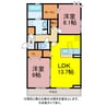 D-square 東橋良 2LDKの間取り