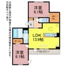 D-avance柱一番町Ⅰ・Ⅱ 2LDKの間取り