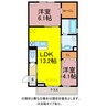 ル・グロンシャリオ関屋 2LDKの間取り