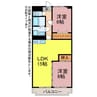 オアシス鷹丘 2LDKの間取り